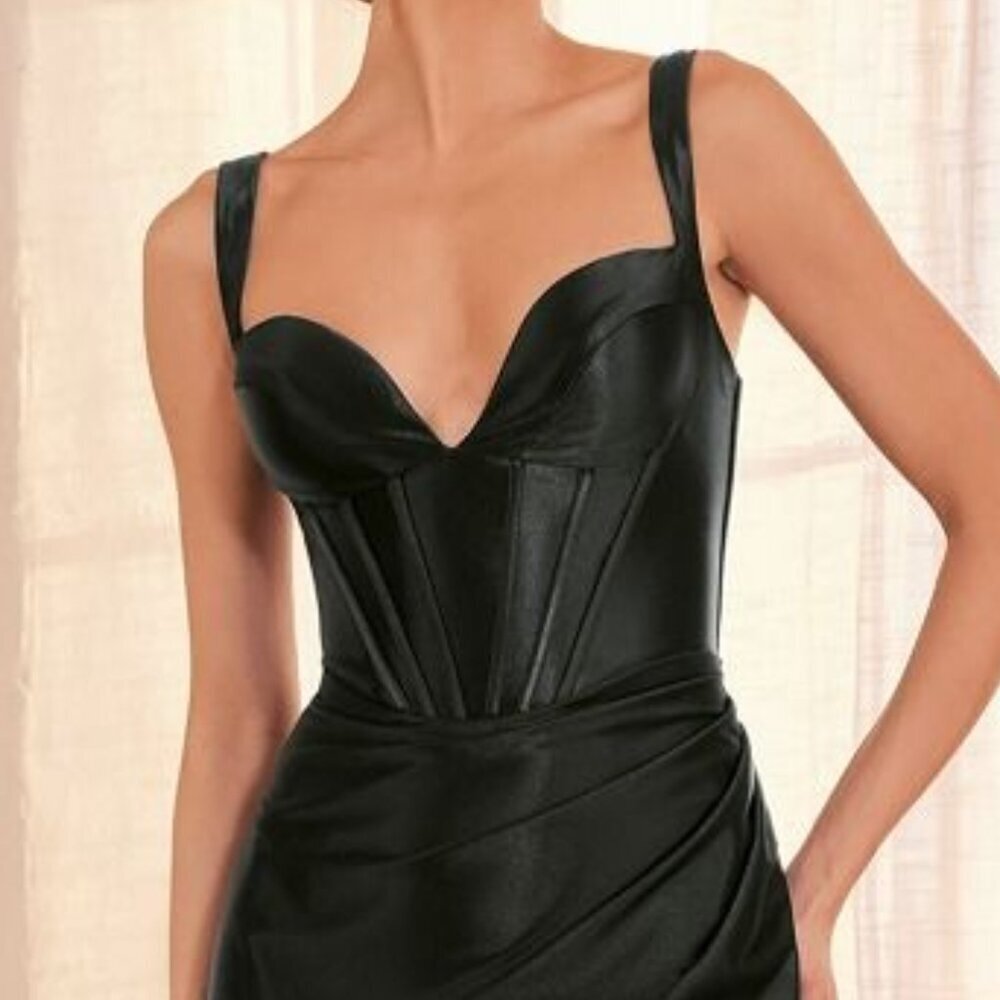 New Sheath Sleeveless Soft Satin Evening Gown w/ Sweetheart Neckline CD T813 - Picture 9 of 11